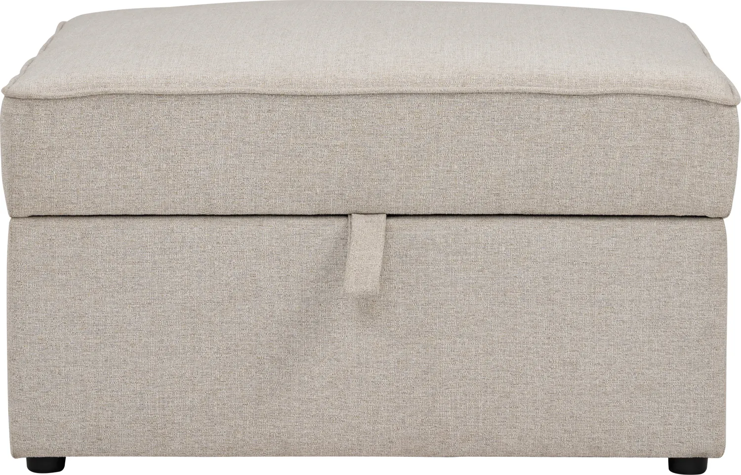 Tony 3 Seater Extended Storage Sofa - 25 - Beige upholstered ottoman, textured fabric, modern design, minimalist style