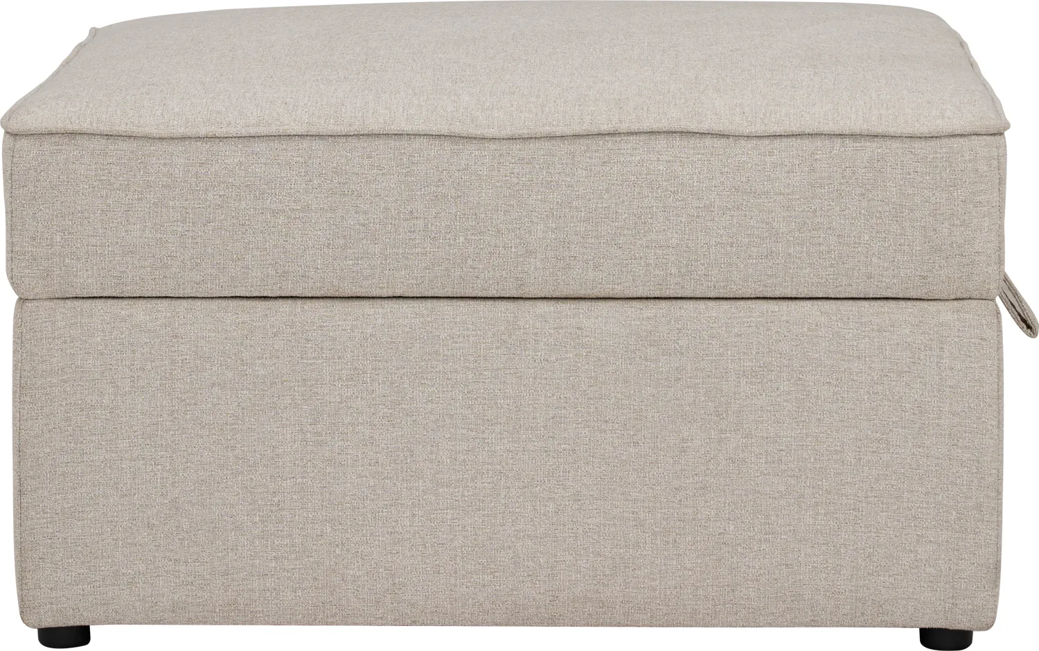 Tony 3 Seater Extended Storage Sofa - 26 - Burlap fabric ottoman, beige upholstery, textured fabric, modern design