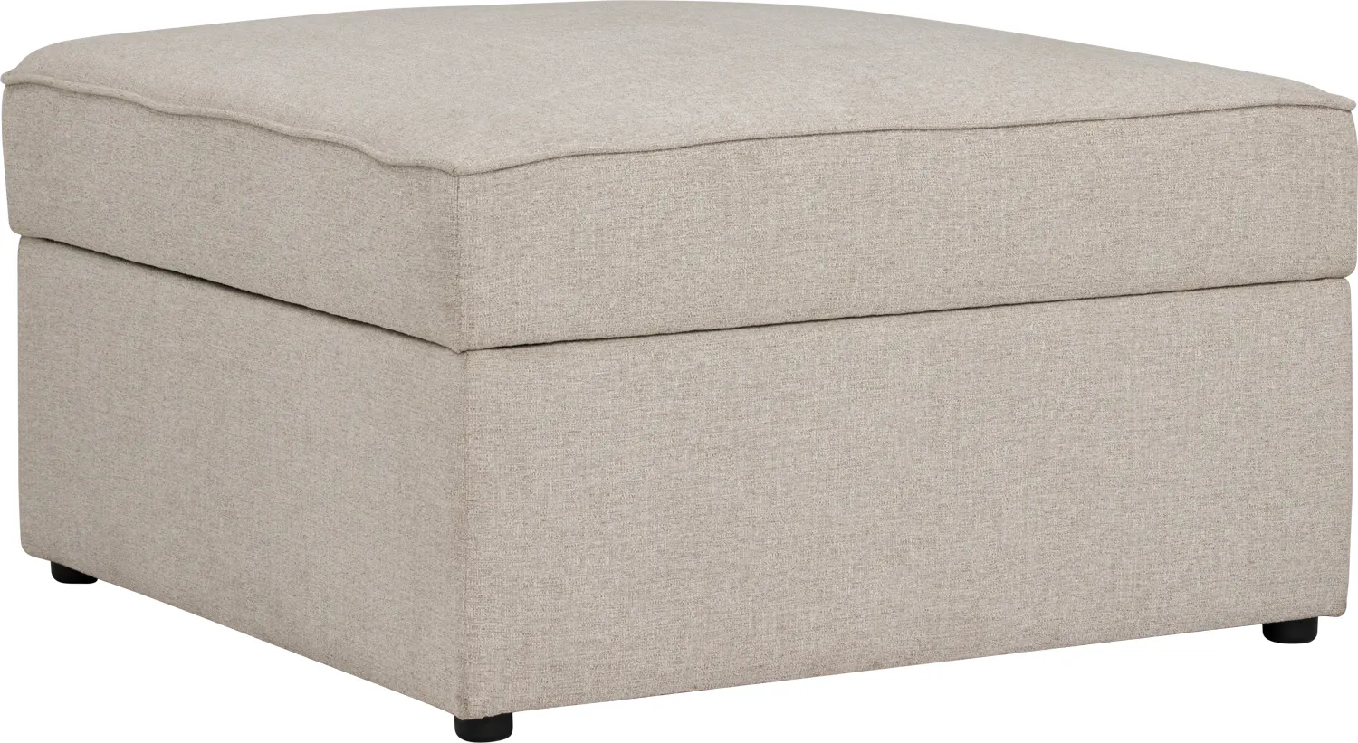 Tony 3 Seater Extended Storage Sofa - 27 - Cream upholstered ottoman, beige fabric texture, modern design, two-tiered