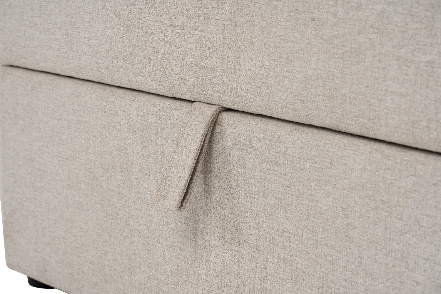 Tony 3 Seater Extended Storage Sofa - 34 - Beige fabric, textured surface, woven design, soft texture, natural fiber, linen