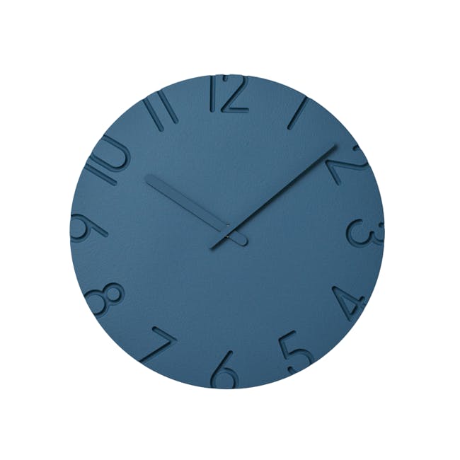 Carved Coloured Clock - Blue - 2 Sizes - 0