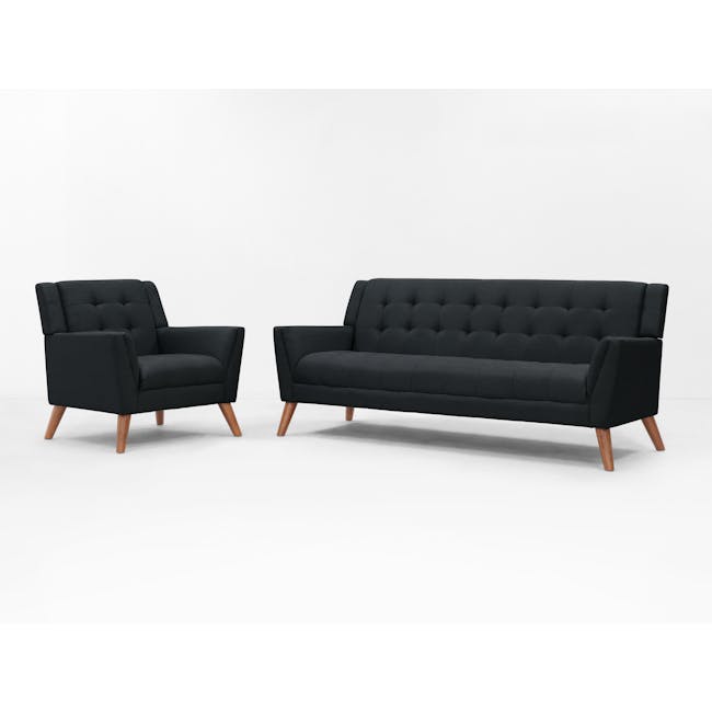 Stanley 3 Seater Sofa - Orion - 12 - modern upholstered armchair, black tufted sofa, minimalist furniture, contemporary