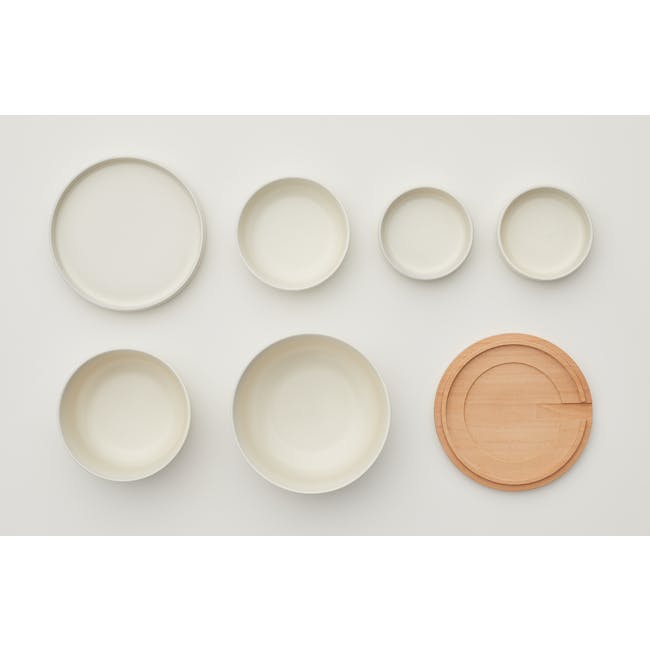 Modori Ceramic Modular Dish Set - Cream White - 6