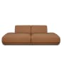 Milan 3 Seater Extended Sofa - Caramel Tan (Faux Leather) - 10