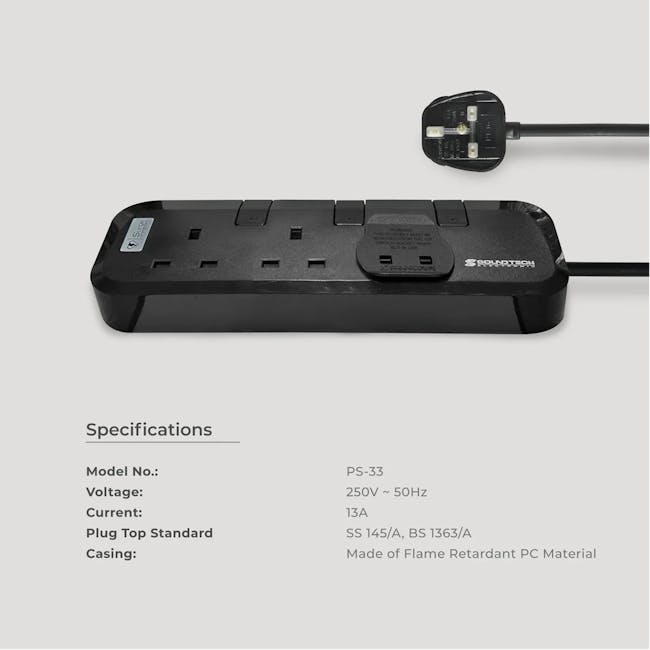 SOUNDTECH 3Way Power Indicator Extension Socket 3 Metres (PS-33) - 6