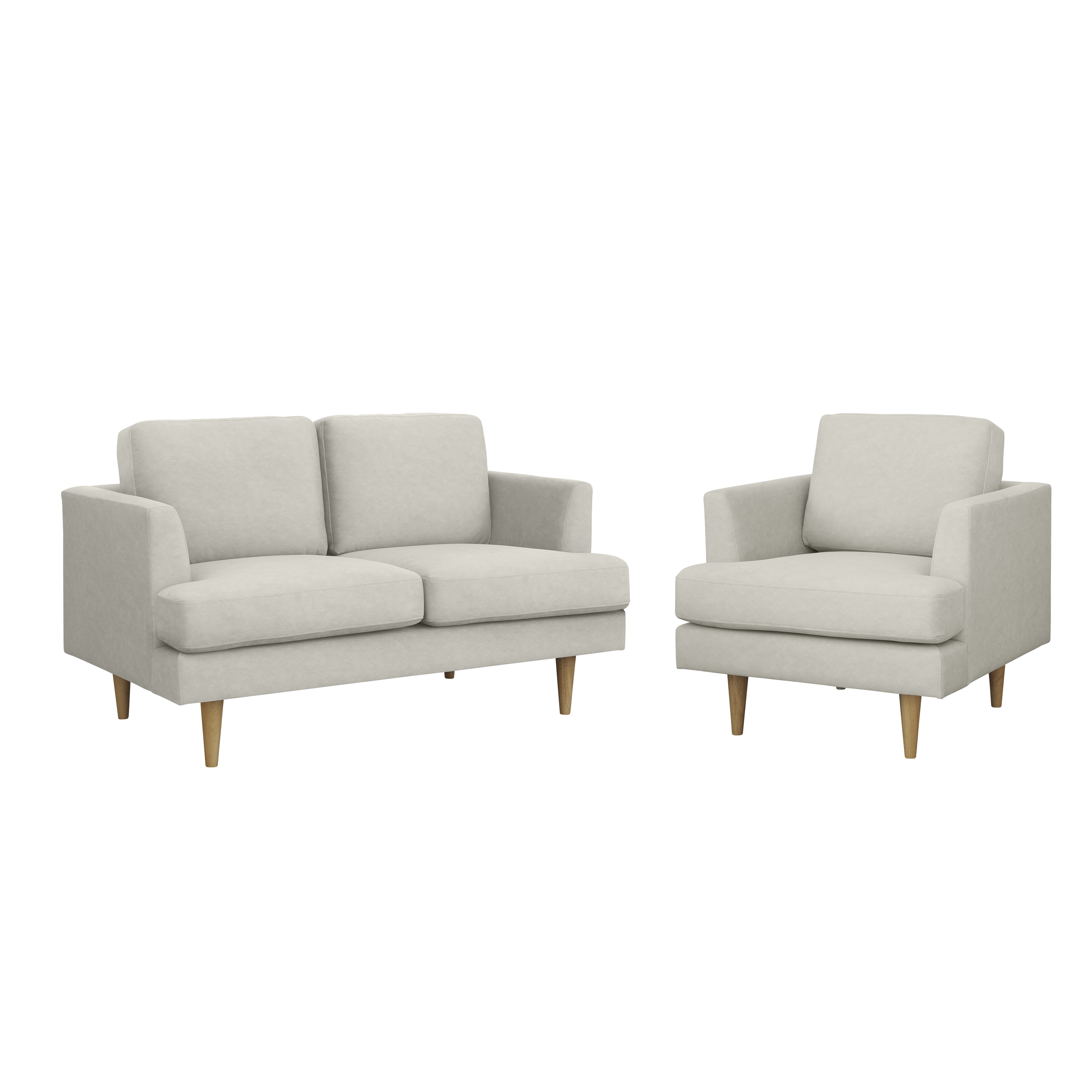 Soma 2 Seater Sofa with Soma Armchair - Sandstorm (Scratch Resistant)