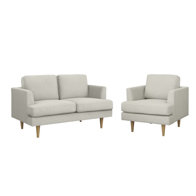 Soma 2 Seater Sofa with Soma Armchair - Sandstorm (Scratch Resistant) - 0