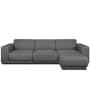 Milan 4 Seater Sofa with Ottoman - Smokey Grey (Faux Leather) - 0