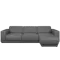 Milan 4 Seater Sofa with Ottoman - Smokey Grey (Faux Leather)