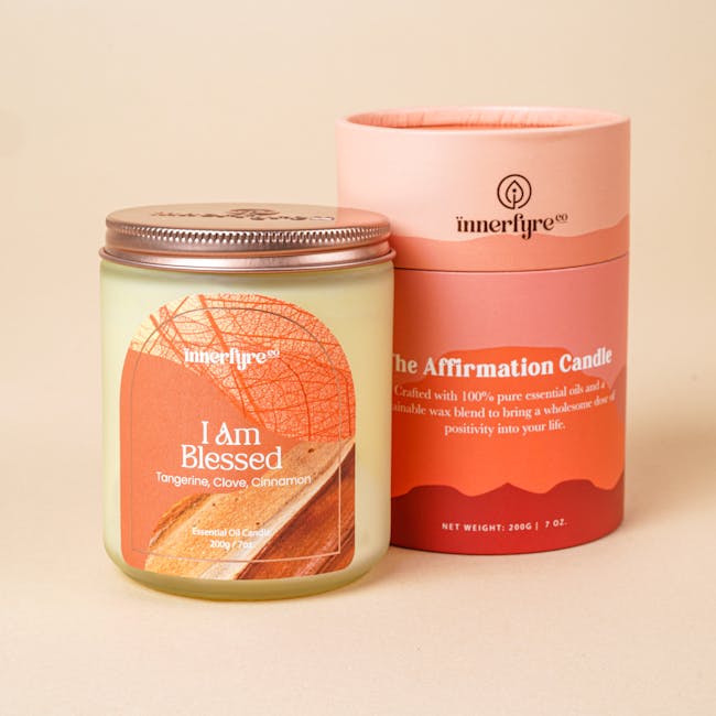 Innerfyre Co I AM BLESSED Candle 200g - Orange, Clove & Green Tea - 1
