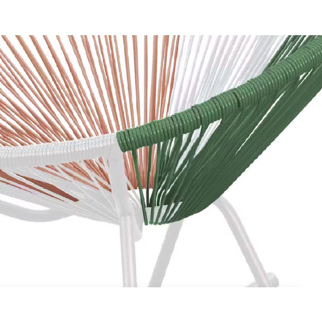 Acapulco Rocking Chair - Pink, White, Green Mix - 12 - Green and white woven chair, modern design, flexible structure