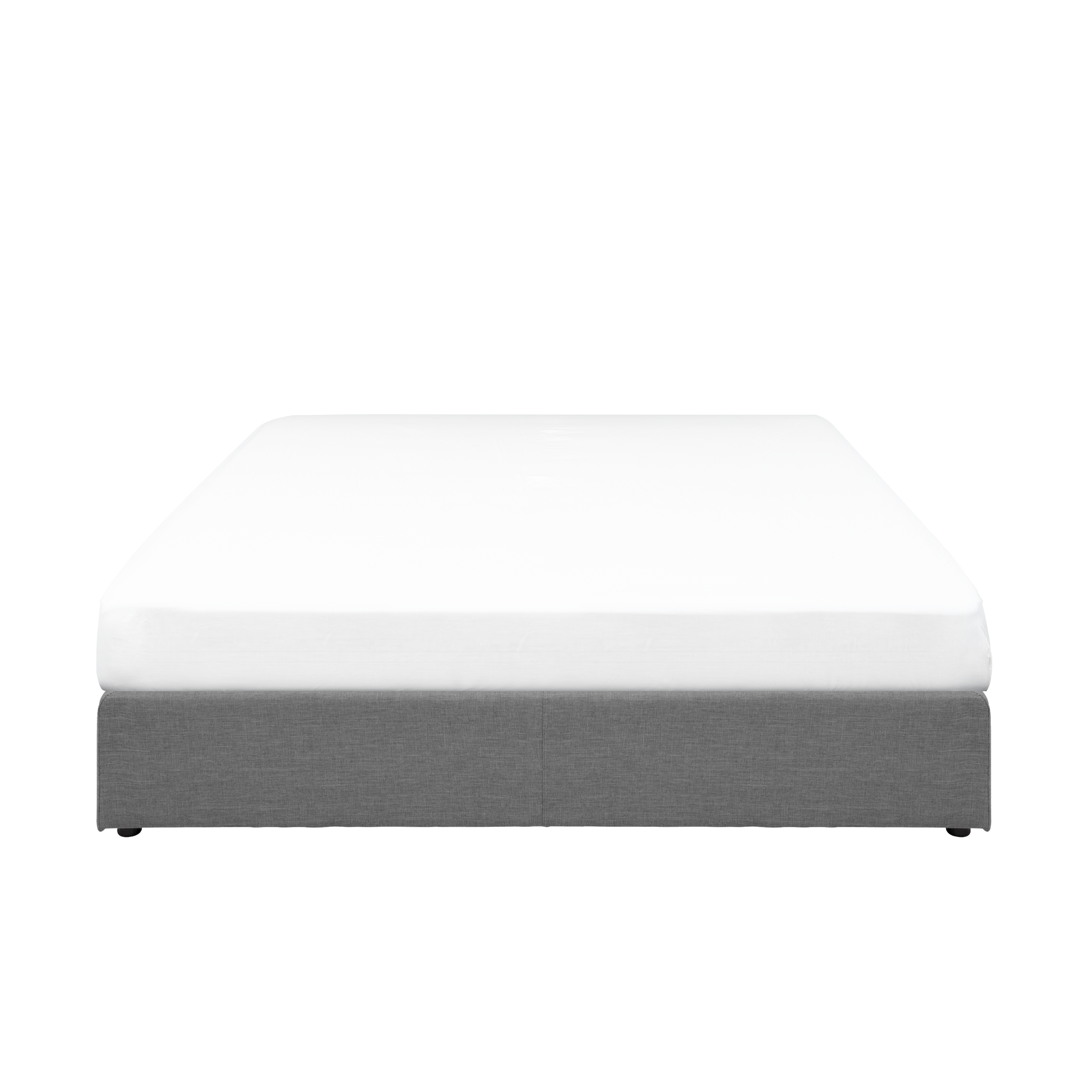 ESSENTIALS Queen Box Bed Grey (Fabric), HV Basic Beds & Bedroom