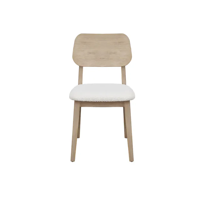 Catania Dining Table 1.6m with Catania Cushioned Bench 1.2m and 2 Catania Dining Chairs - 20 - Wooden chair with white
