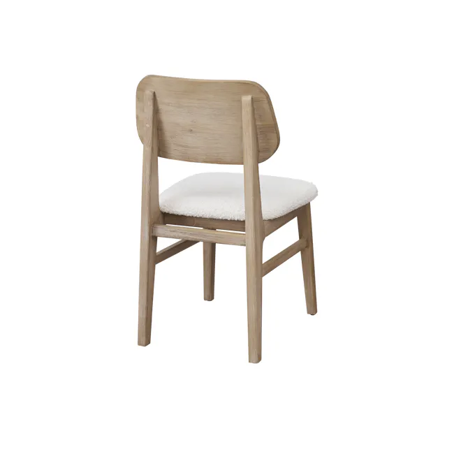 Catania Dining Table 1.6m with Catania Cushioned Bench 1.2m and 2 Catania Dining Chairs - 22 - Wooden chair with white