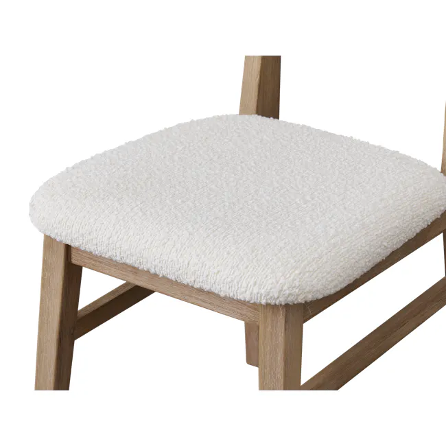 Catania Dining Table 1.6m with Catania Cushioned Bench 1.2m and 2 Catania Dining Chairs - 23 - White, fluffy, textured