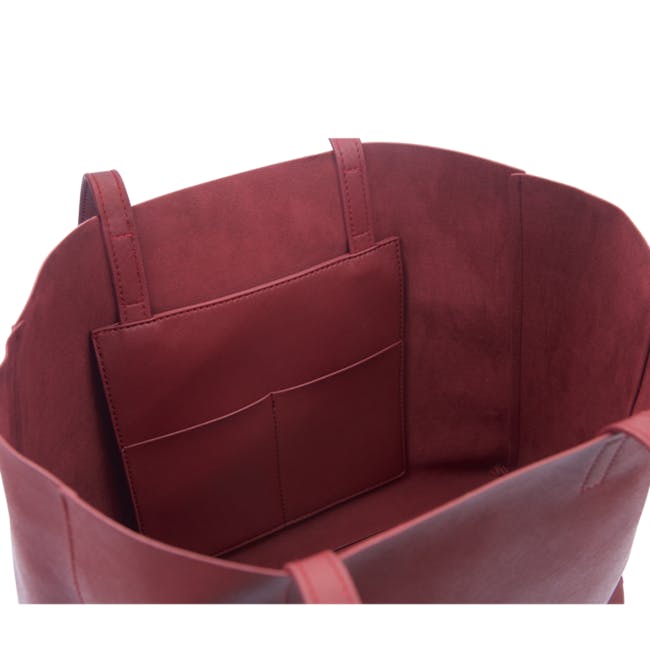 Personalised Saffiano Leather Tote Bag - Burgundy - 3