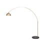 Olivia Arched Floor Lamp - Brass, Black Marble - 0