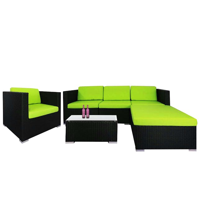 Summer Modular Outdoor Sofa Set - Green Cushions - 0