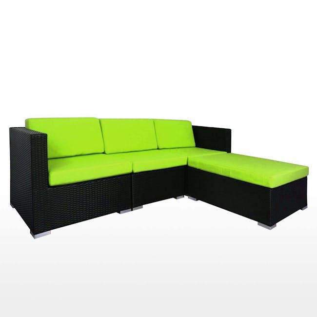 Summer Modular Outdoor Sofa Set - Green Cushions - 1