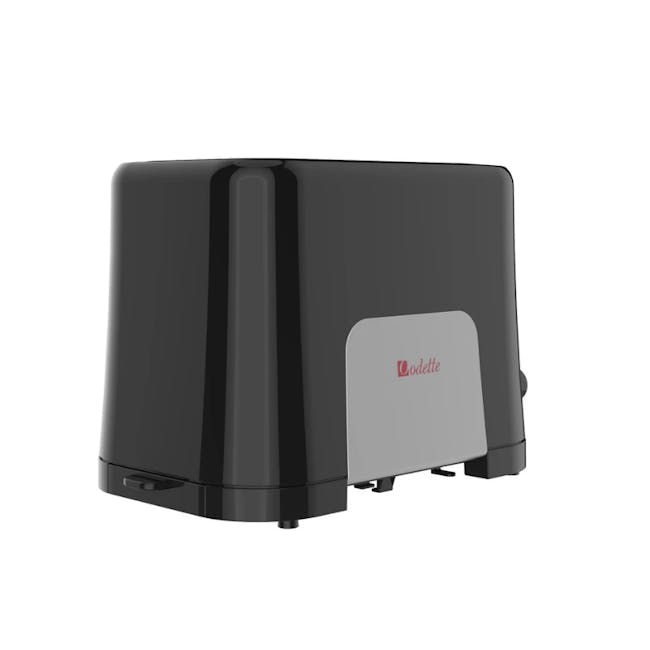 Odette Pastel 2-Slice Bread Toaster - Black - 2 - Sleek, modern black toaster with minimalist design, Elegant black toaster
