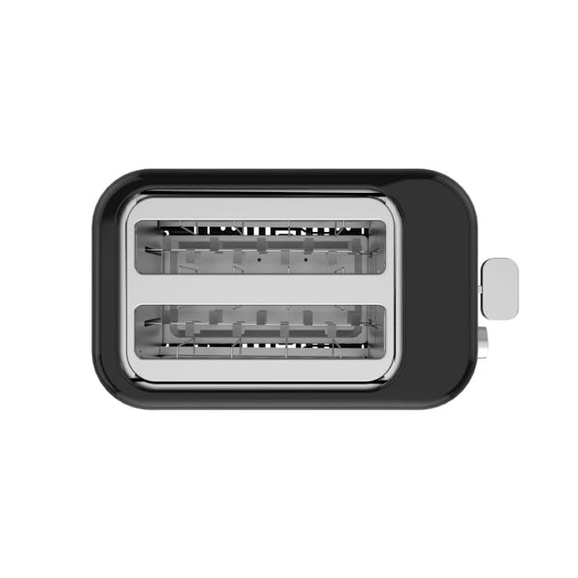 Odette Pastel 2-Slice Bread Toaster - Black - 3 - Sleek, modern toaster with two slots, Dual compartment toaster with