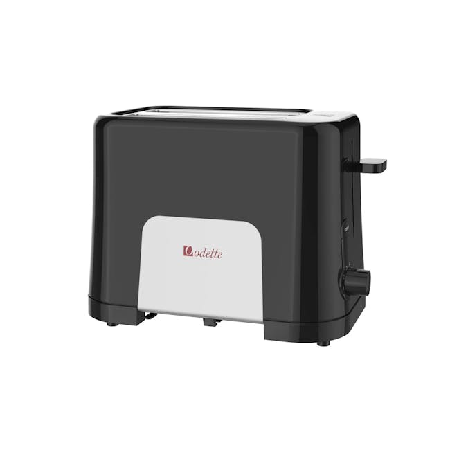 Odette Pastel 2-Slice Bread Toaster - Black - 1 - Sleek black and white toaster with modern design, Elegant black and white