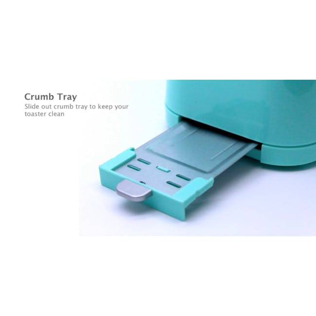 Odette Pastel 2-Slice Bread Toaster - Black - 6 - Crumble tray, removable tray, toaster cleaning, clean tray, slide-out