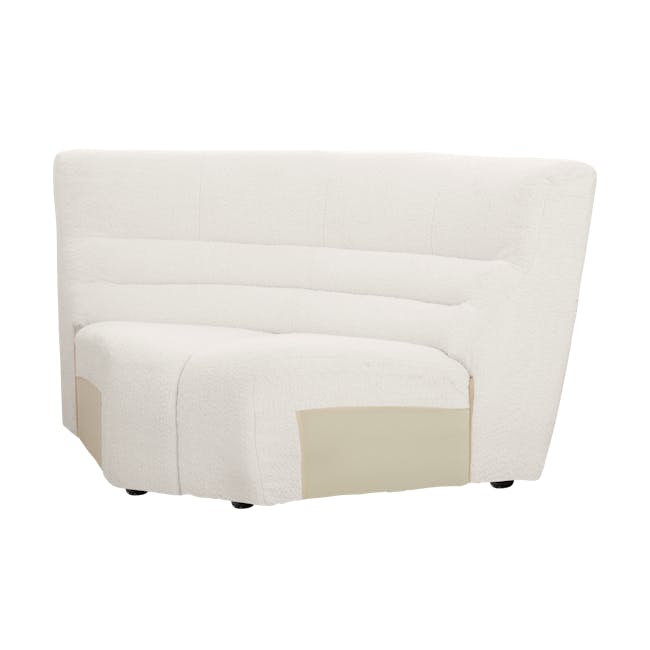 Tara Corner Sofa Unit - Beige - 3 - White, plush, modern, cozy, soft, textured, fluffy, luxurious, comfortable, inviting