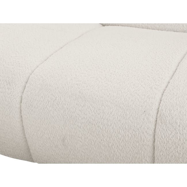 Tara Corner Sofa Unit - Beige - 8 - White textured fabric, soft and fluffy, luxurious, cozy, comfortable, plush, textured