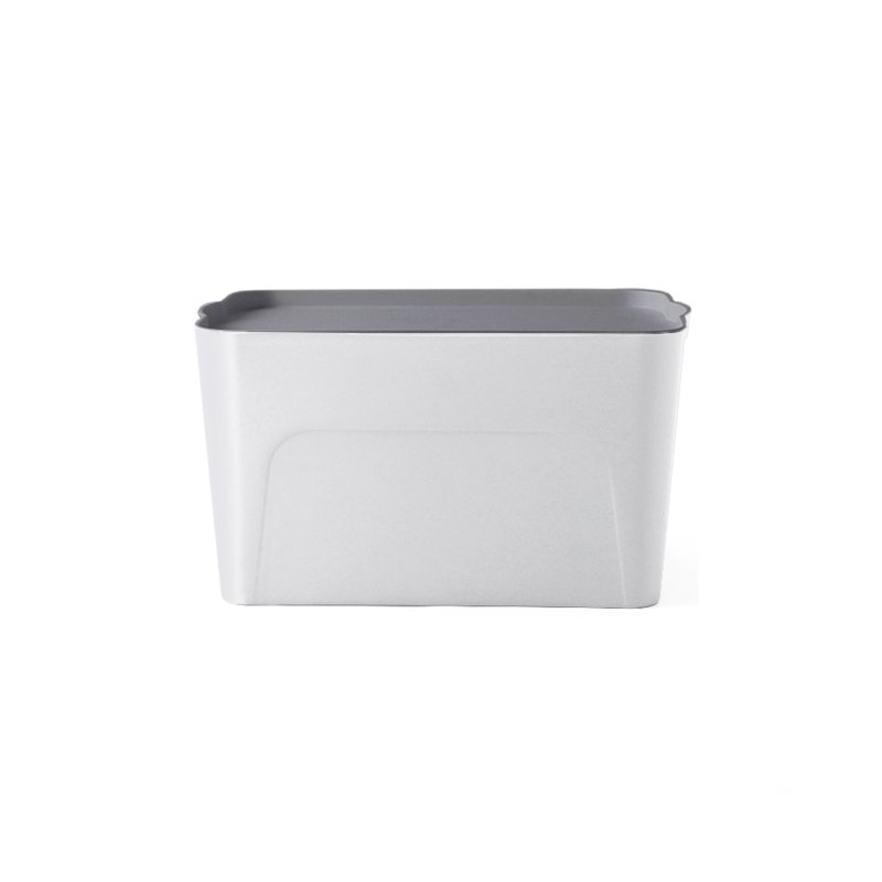 Clayton 8L White Storage Box with Grey Lid, Storage Essentials by HipVan HipVan