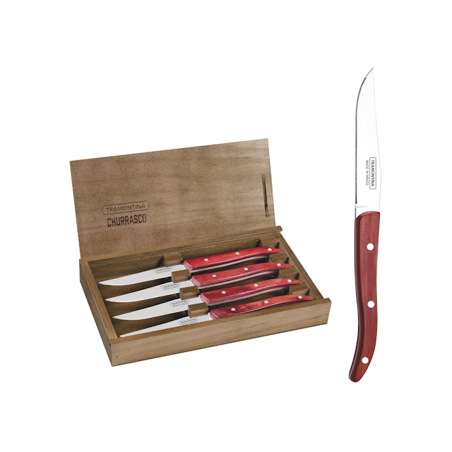 Tramontina 4pc French Steak Knife Set - Red - 0