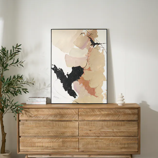Whispers in Motion 3D Textured Painting 70 x 100 cm - 2 - Modern minimalist decor, abstract painting, natural elements