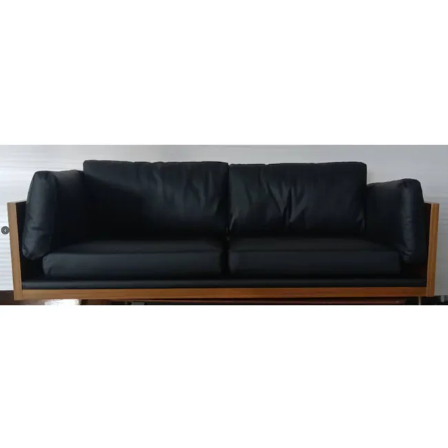 (As-is) Bentley 3 Seater Sofa - Jet Black (Faux Leather) - 26 - 2
