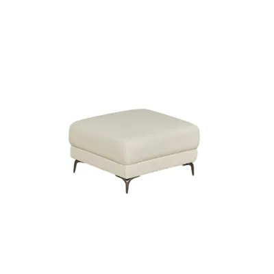 Montreal Ottoman - Ivory (Faux Leather)
