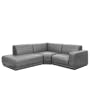 Milan 3 Seater Corner Extended Sofa - Lead Grey (Faux Leather) - 0