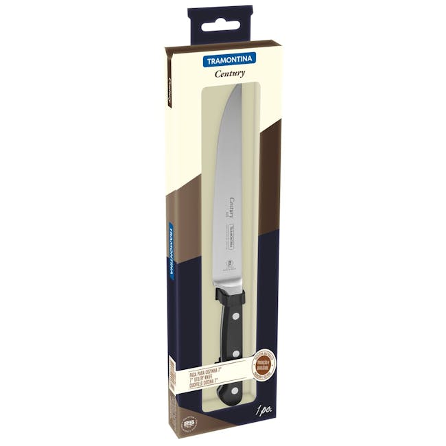 Tramontina Century Kitchen Knife (2 Sizes) - 4 - "Tramontina Century Utility Knife", "25 Years of Excellence", "Made in
