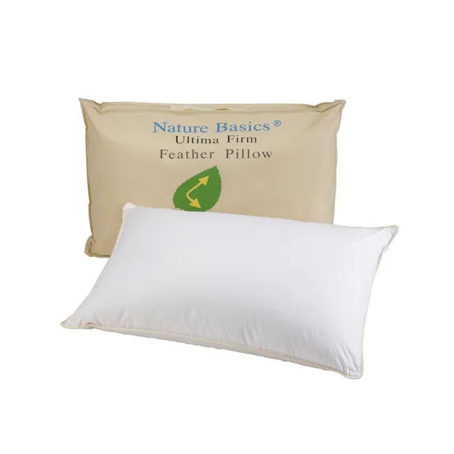 Nature Basics Ultima Firm Feather Pillow - 1 - Nature Basics Ultimate Firm Feather Pillow, White Pillow, Softness