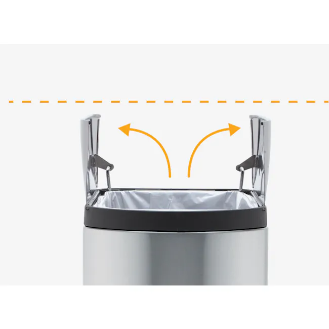 simplehuman Butterfly Step Bin - Brushed (2 Sizes) - 2 - Silver trash can, stainless steel design, dual handles, ergonomic