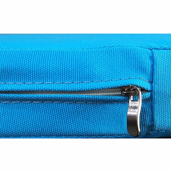 Boulevard Outdoor Dining Set with 4 Chair - Blue Cushion - 8 - Blue fabric pouch with metallic zipper pull, sturdy