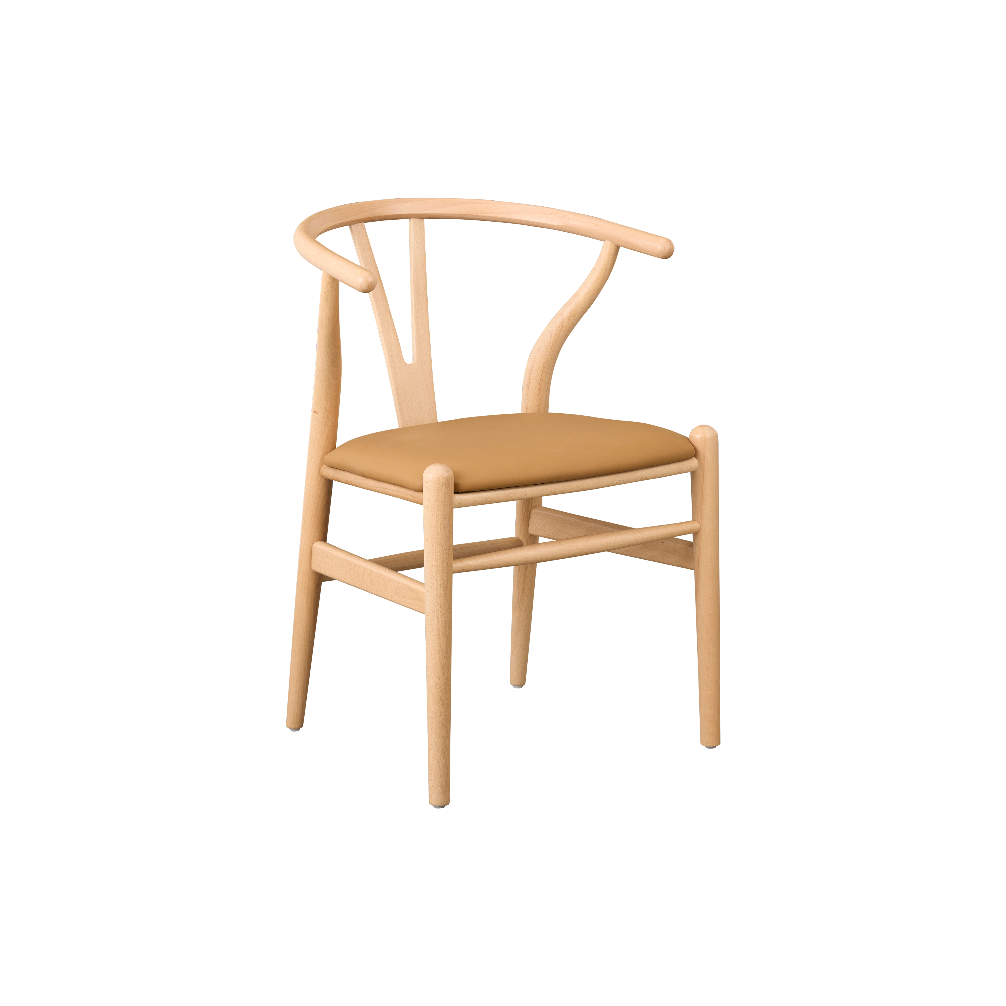 Caine Chair - Oak, Tan (Faux Leather)