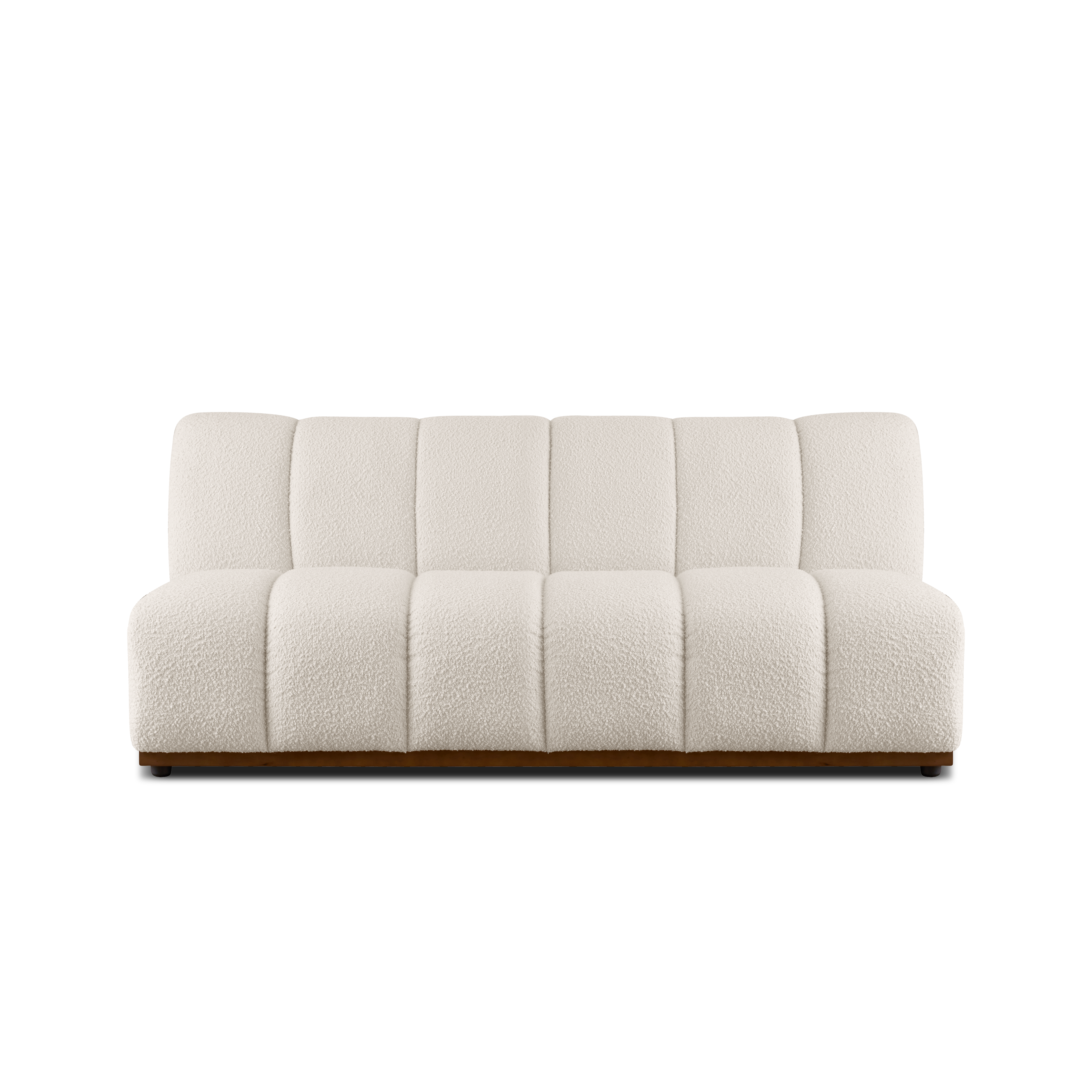 Cosmo 3 Seater Sofa - Walnut, White Boucle (Eco Clean Fabric)
