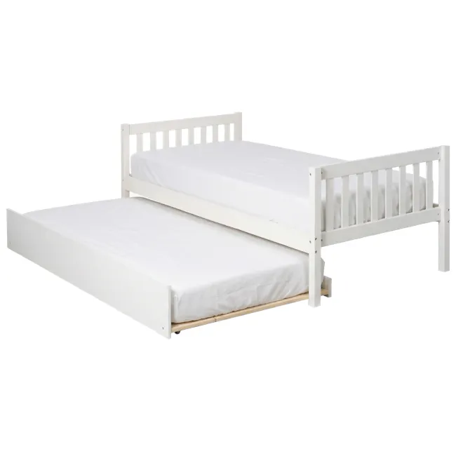Miko Single Trundle Bed - White - 1