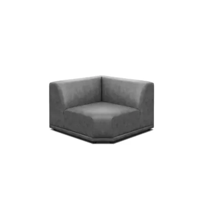 Milan Corner Unit - Lead Grey (Faux Leather)