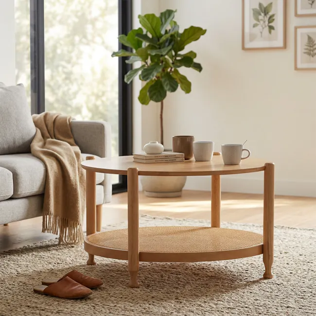 Winette Round Coffee Table - Natural - 2