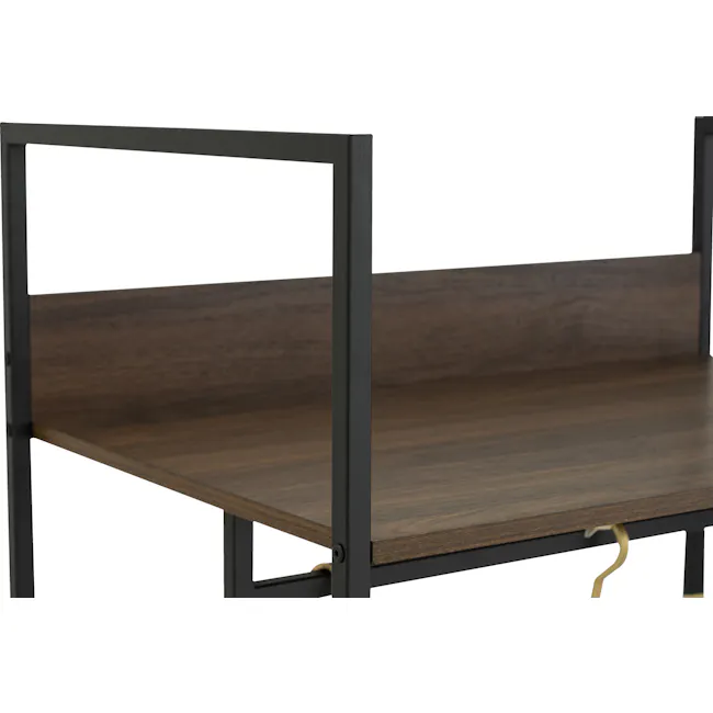 Capri Open Wardrobe with 3 Shelves - 6 - modern wooden desk, minimalist shelving unit, sleek metal frame, dark wood top, low