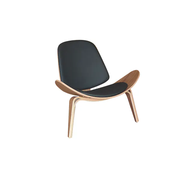 Logen Chair - Walnut, Black (Genuine Leather) - 8
