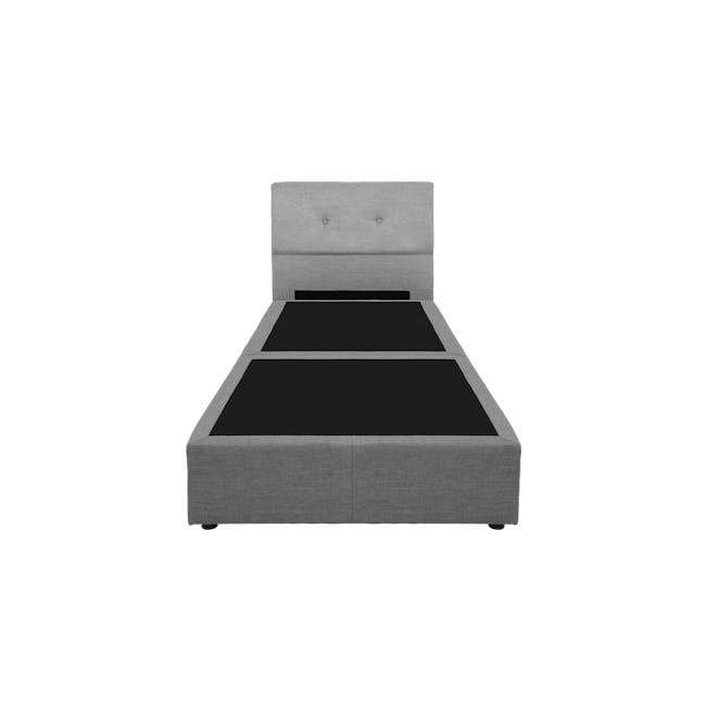 ESSENTIALS Super Single Headboard Box Bed - Grey (Fabric) - 1