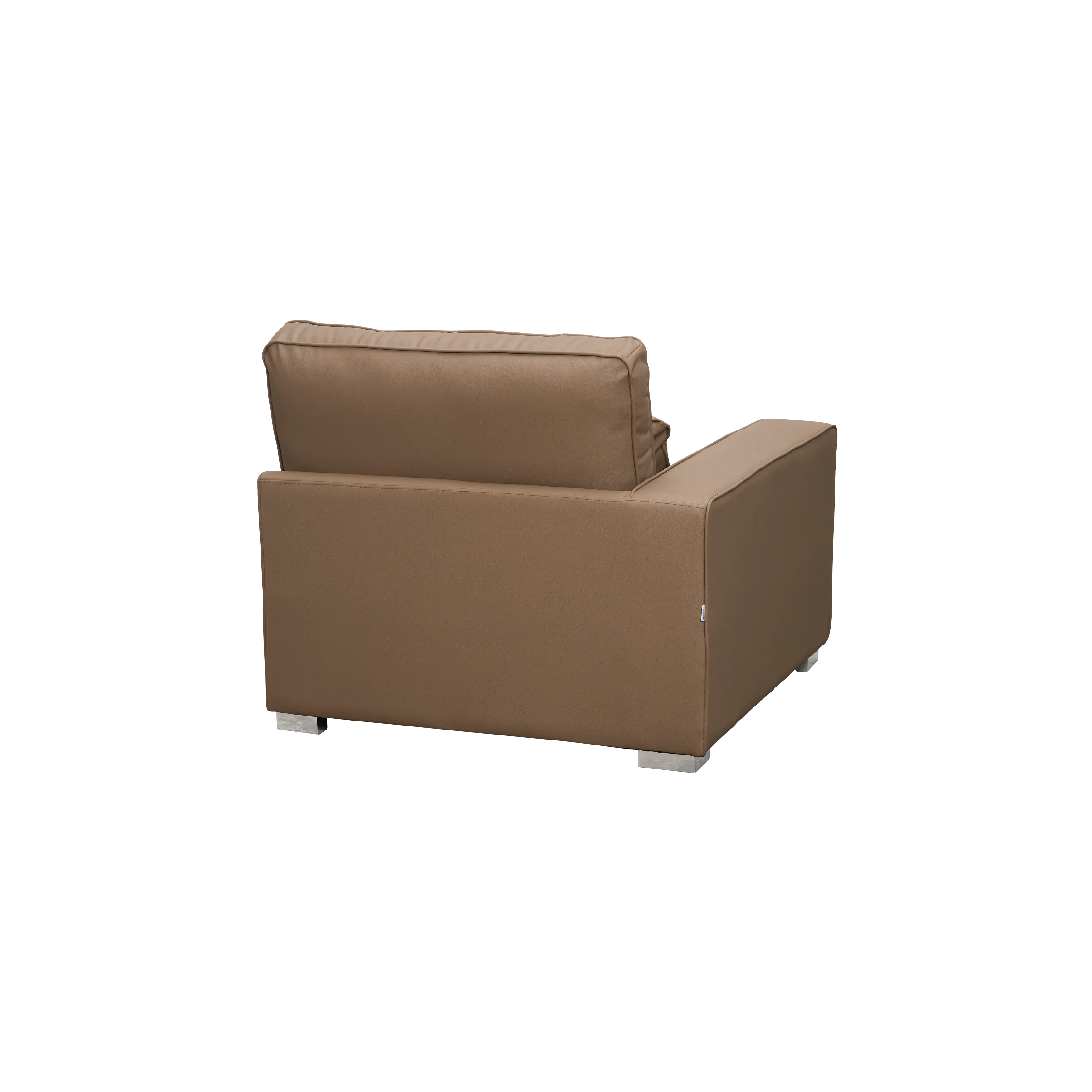 Paris 3 Seater Sofa with Ottoman - Brown (Faux Leather) - 28