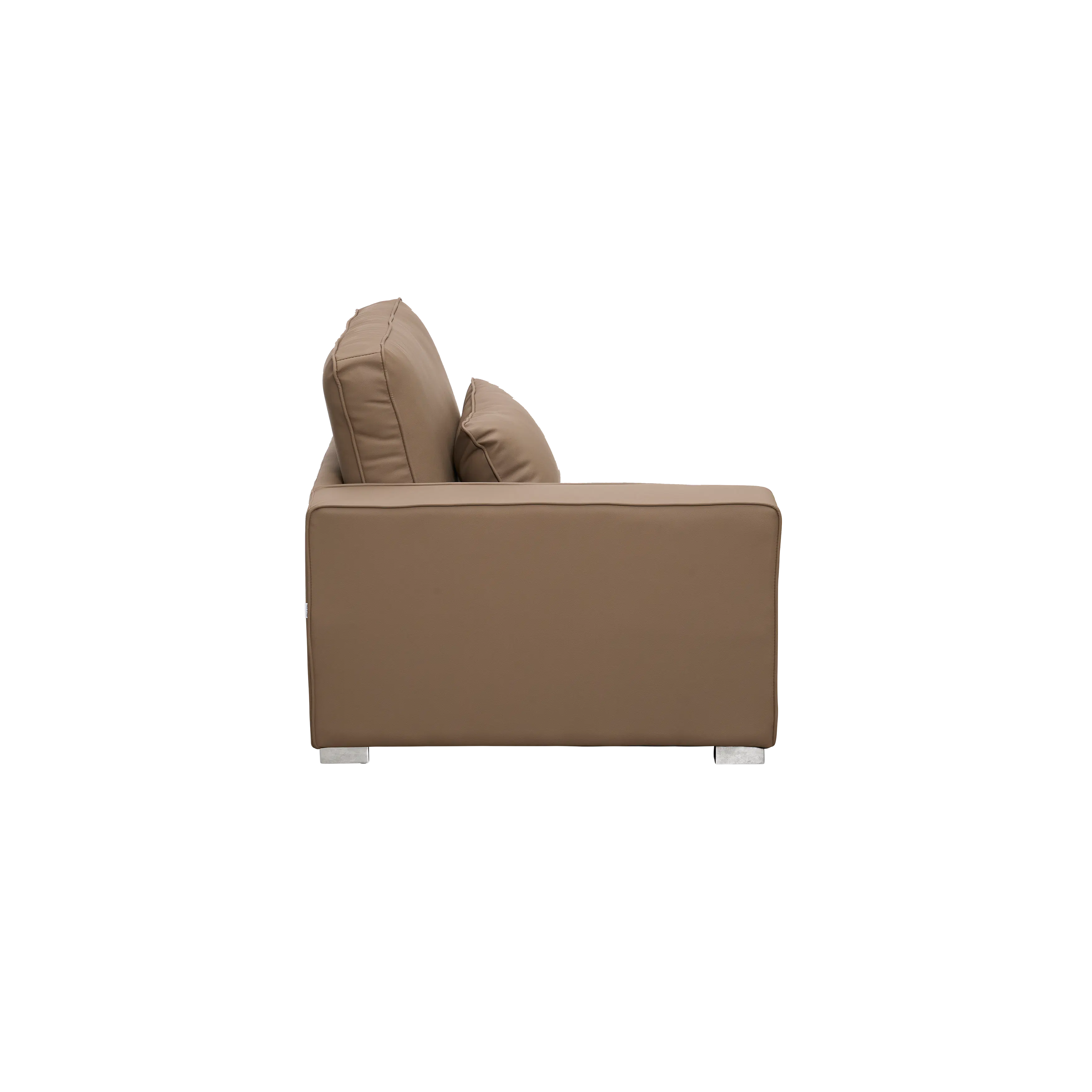 Paris 3 Seater Sofa with Ottoman - Brown (Faux Leather) - 34