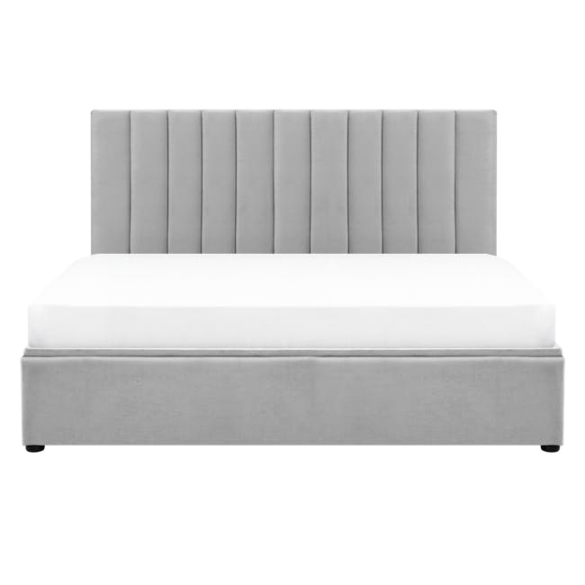 Audrey King Storage Bed - Silver Fox (Fabric) - 0